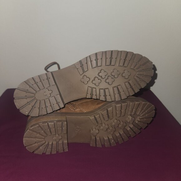 Universal Thread Tessie Sherpa Hiking Boots Faux Suede Leather Cognac Size 7 - Picture 8 of 8